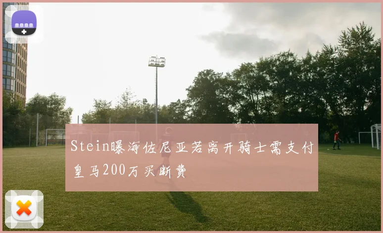 Stein曝海佐尼亚若离开骑士需支付皇马200万买断费